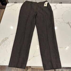 David N Vintage Woolmark New Wool Brown Plaid Trousers Dress Pants Academia 10